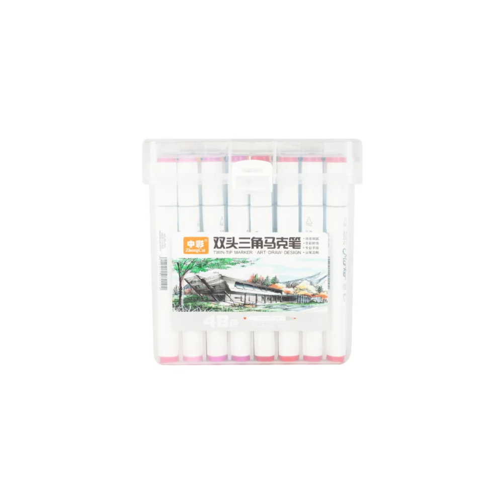 ZhongCai Twin-Tip Marker 48Pc 1Box