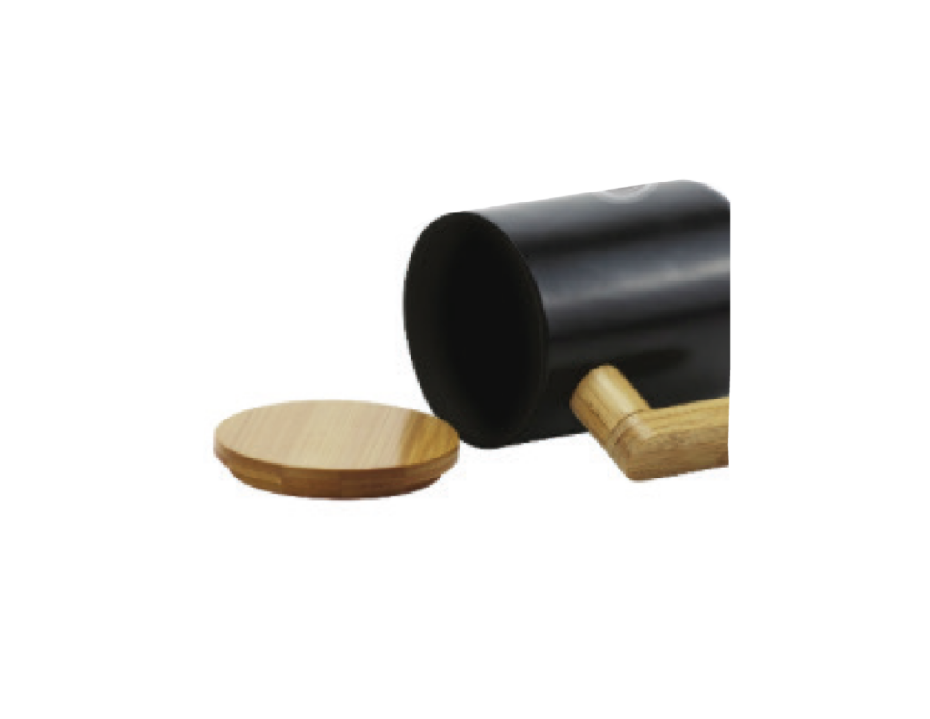 Black Ceramic Mug with Wooden Cork Base