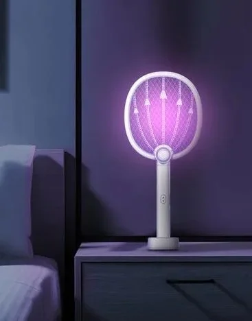 Taktik Mosquito Swatter with Built in LED Light 2700V Electric Insect Killer with Installation Base |TT-MS-WH|