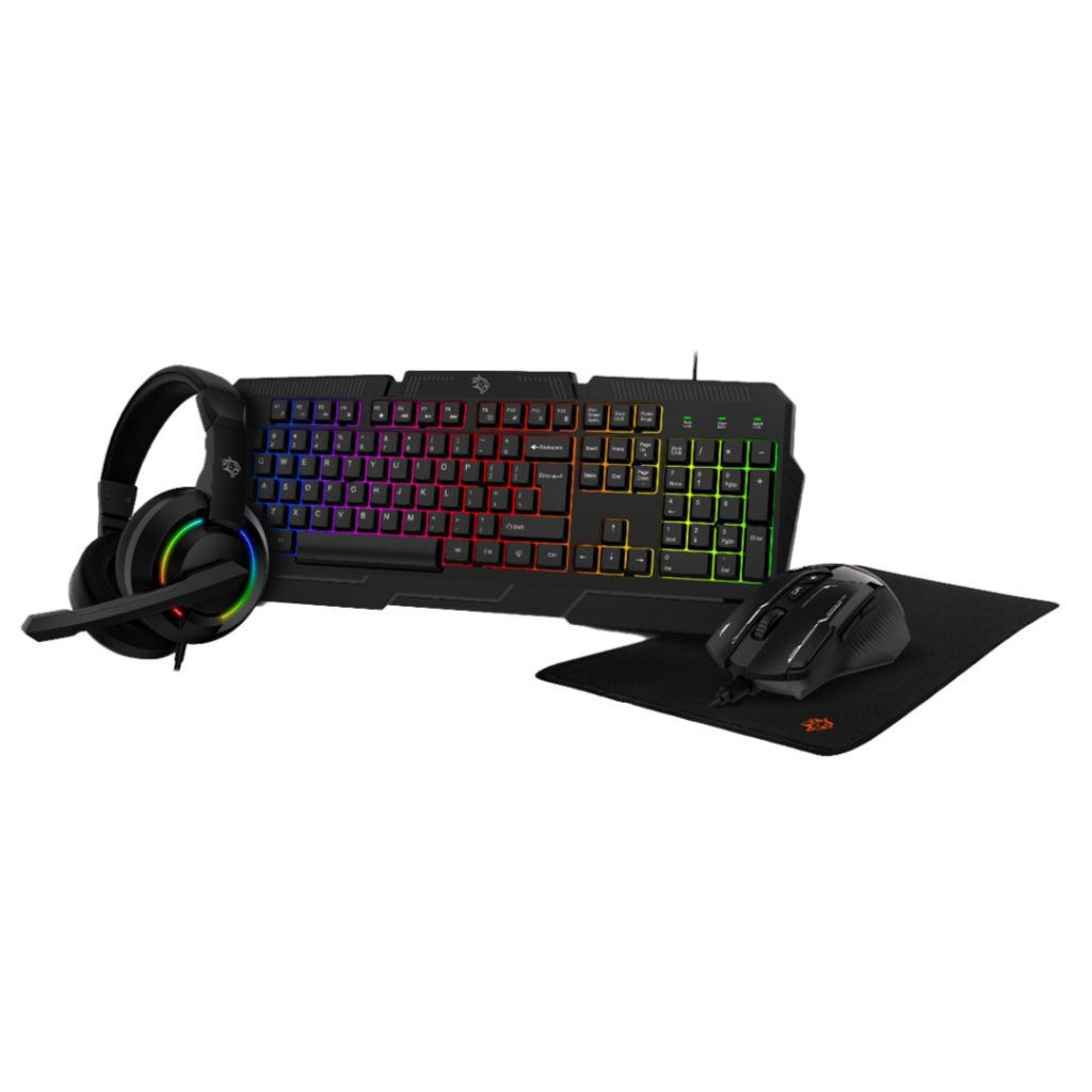 Porodo Gaming 4In1 Combo With Keyboard, Headphone, Mouse And Mouse Pad - Black Sku: Pdx221