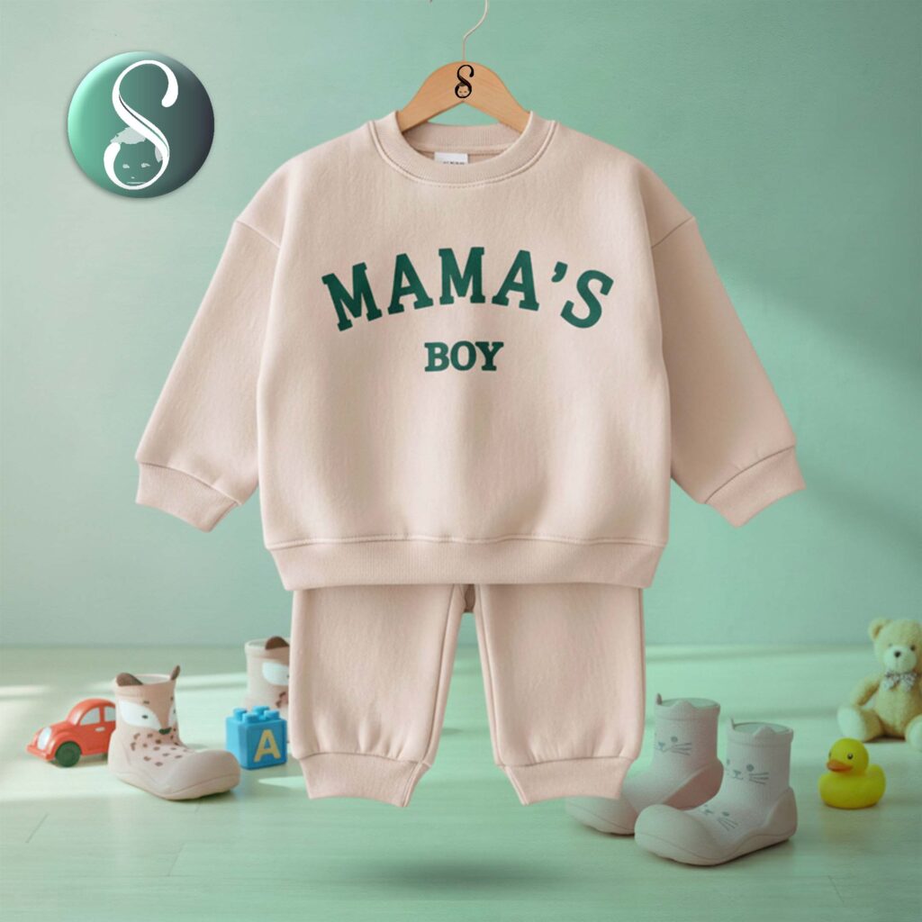 MAMA'S BOY Baby 2-Piece Beige Set