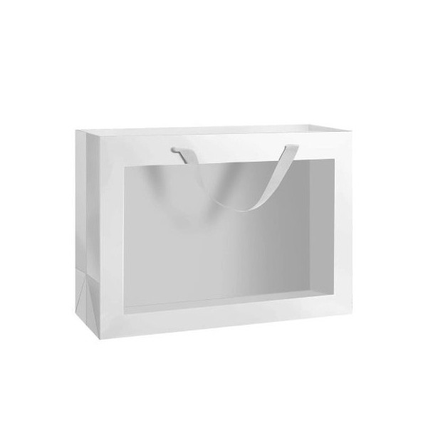 1pc Gift Bag with Transparent Window & Handle (50×30×25 cm)