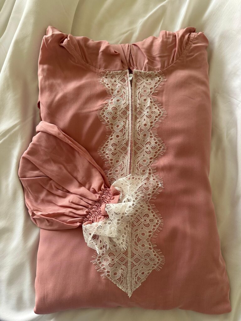 prayer Dress pure cotton in a warm dusty pink