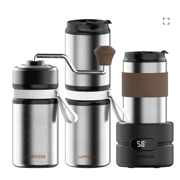 Lepresso Grindo Quattro 4-in-1 Outdoor Coffee Set - Silver