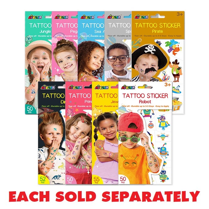 AVENIR AVENIR TATTOO STICKER - SEA ANIMAL SERIES
INCLUDE 52 PIECES, EASY TO USE AND REMOVE, IN BOX, 3+
