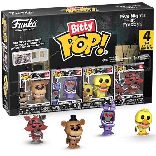 FUNKO BITTY POP GAMES FIVE NIGHTS AT FREDDY'S S2  WITHERED 4 PACK