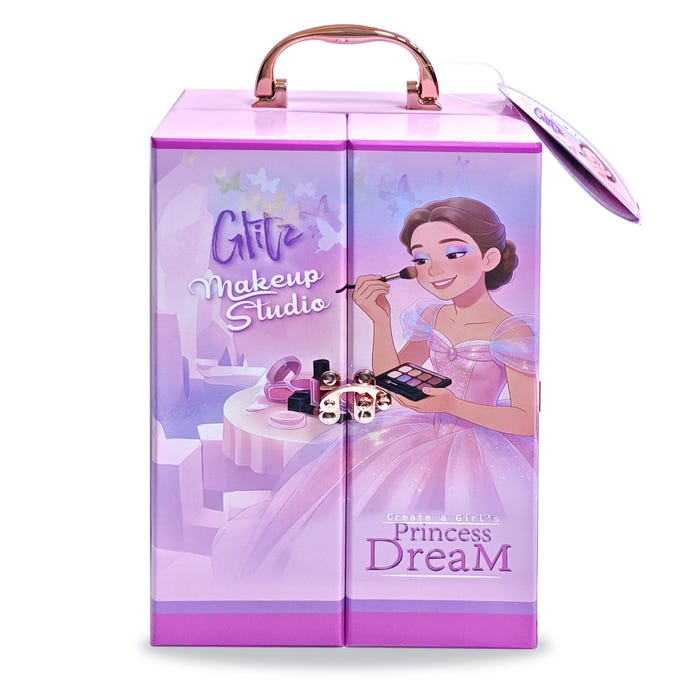 PECOWARE DELUXE KIDS MAKEUP & NAIL POLISH BEAUTY SET IN FOLD-OUT CARRY CASE