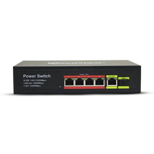 Secuview 4-Port PoE Gigabit Switch with Uplink & SFP Port