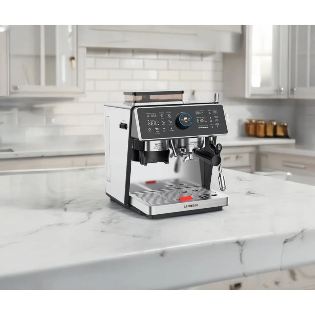 LePresso Vivente Semi-Automatic Dual Boiler Coffee Machine 20-Bar Touch Display Conical Grinder